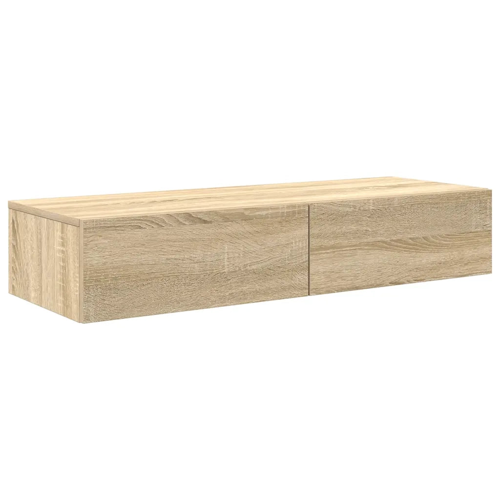 Scaffale a Parete con Cassetti Sonoma 100x36x19cm in Truciolato 859988
