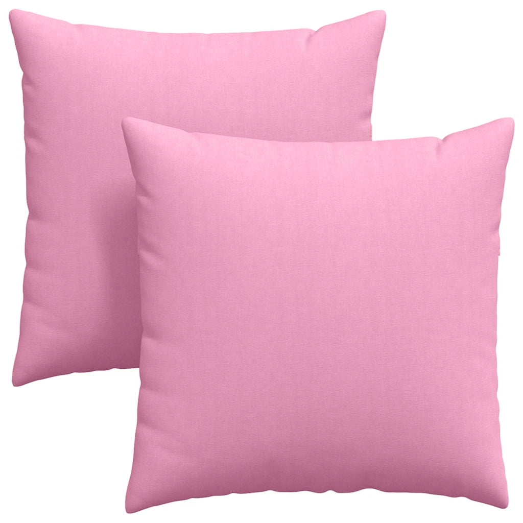 Cuscini da Divano 2 pz-Set di 2 Cuscini per Sofa Rosa 80 x 80 cm Tessuto
