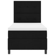 Letto a molle con materasso con led Nero 90 x 200 cm Tessuto