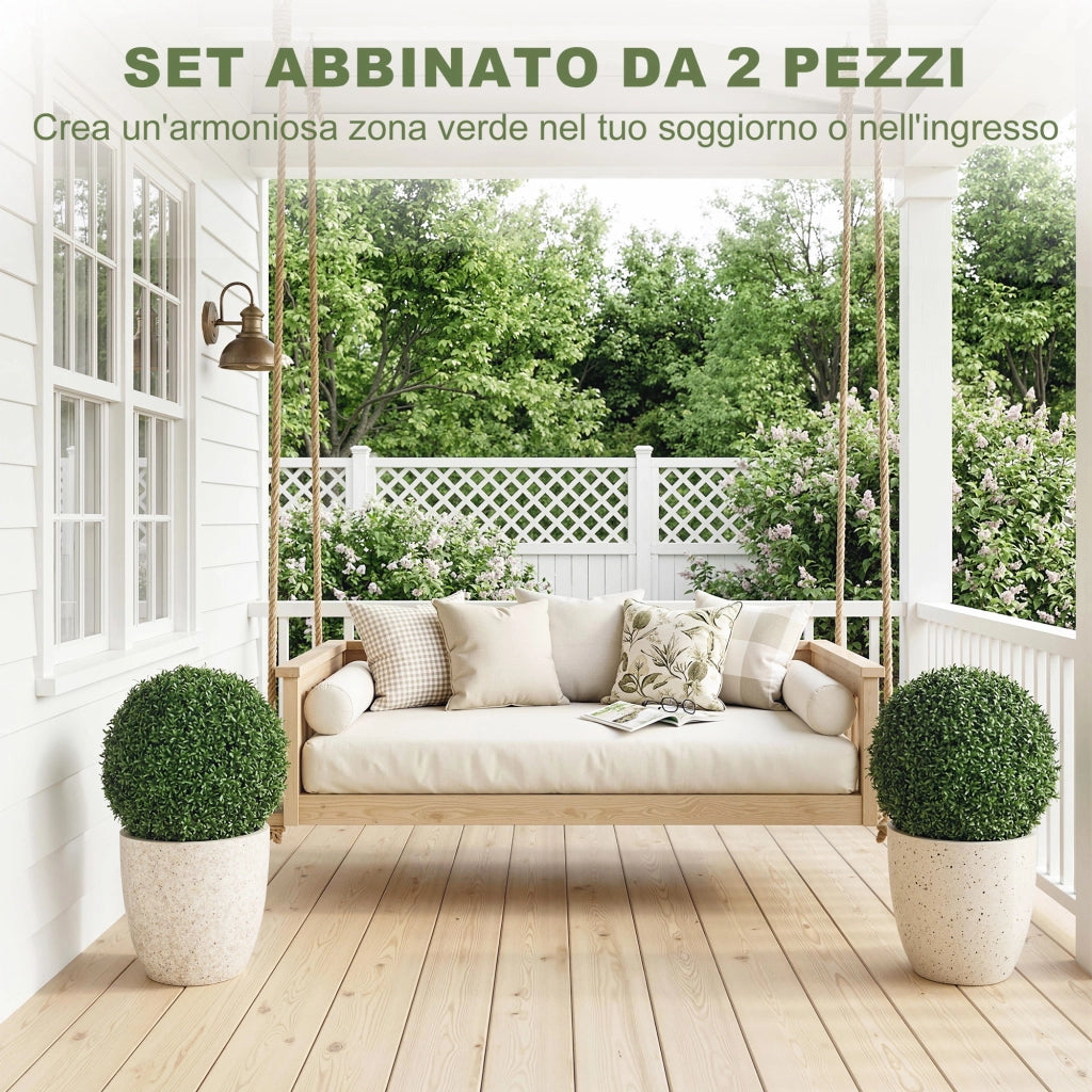 Topiaria Artificiale Bosso ¨C Minimal ¨C Verde 42 cm
