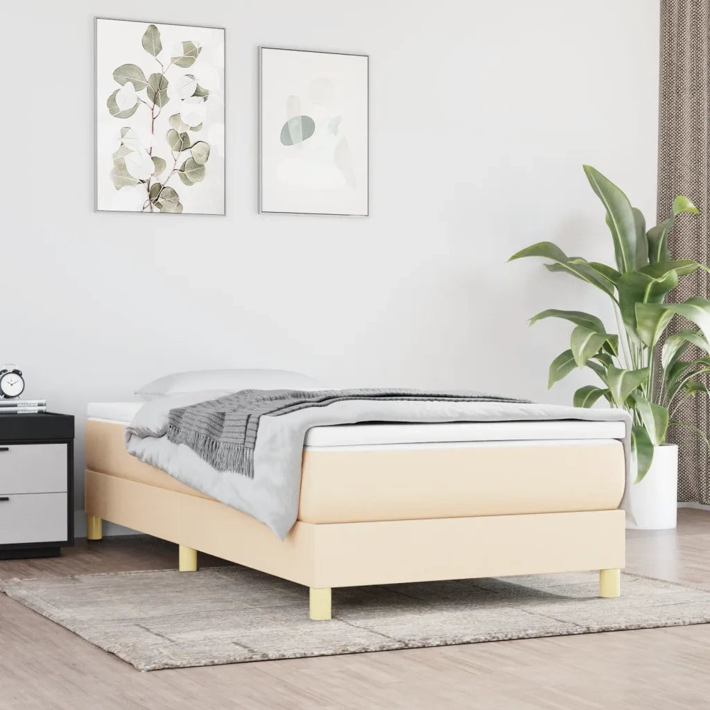 Struttura Letto a Rete a Molle Crema 90x200 cm in Tessuto 3120587