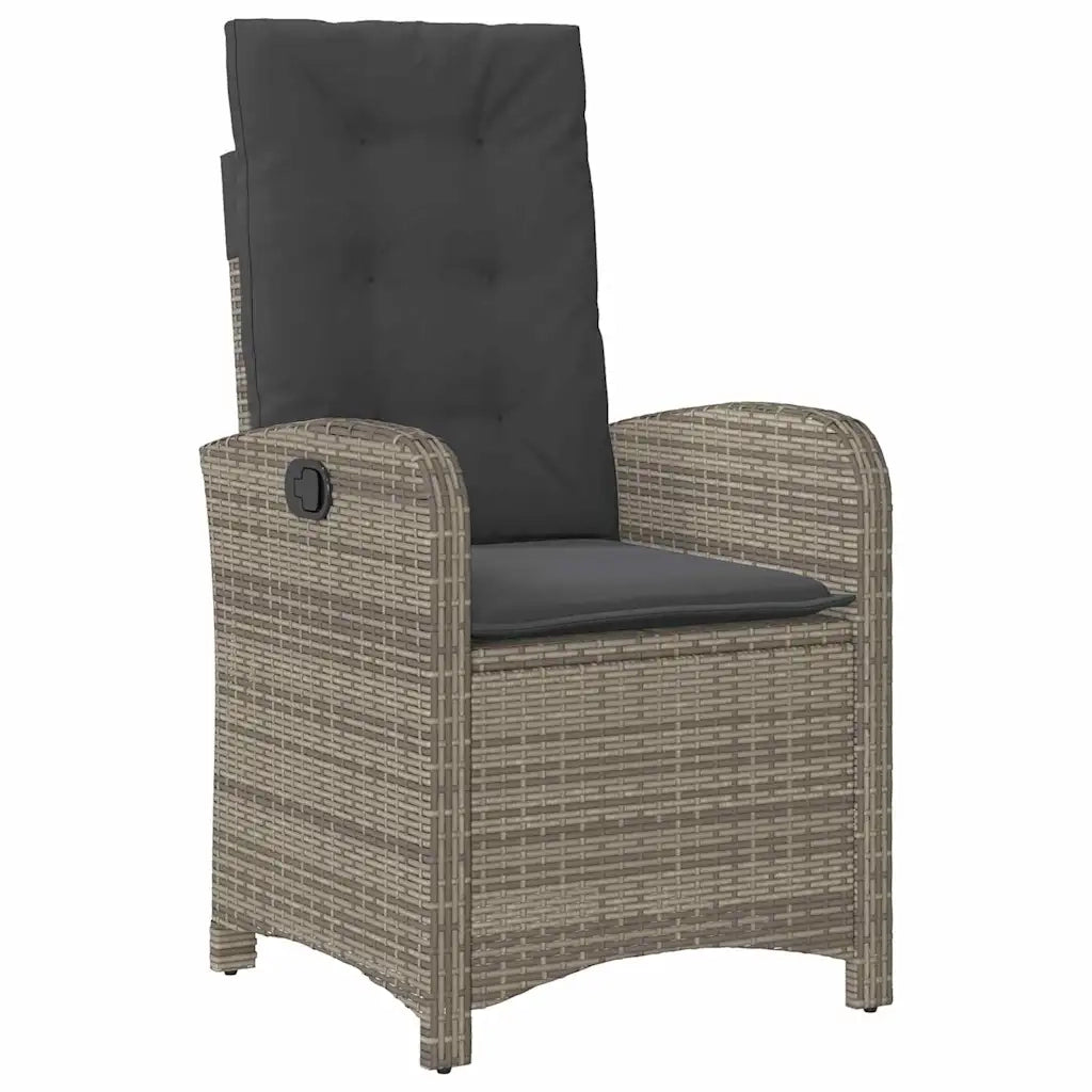 Set da Pranzo per Giardino con cuscino 7 pcs Grigio polyrattan 3380279