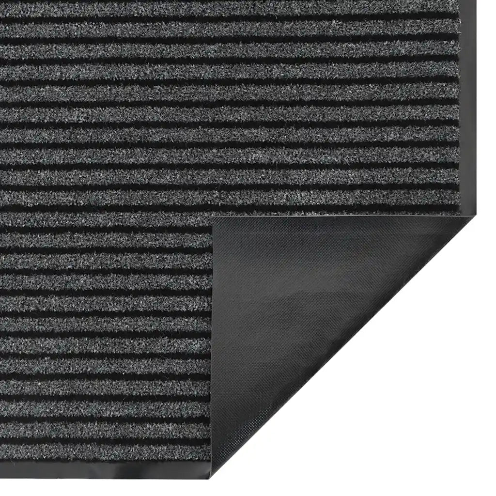 Zerbino a Strisce Nere e Grigie 90x120 cm 4105595