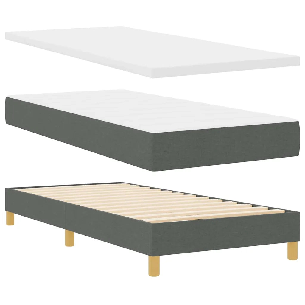 Letto a molle con materasso Grigio scuro 90 x 190 cm Tessuto 3340249