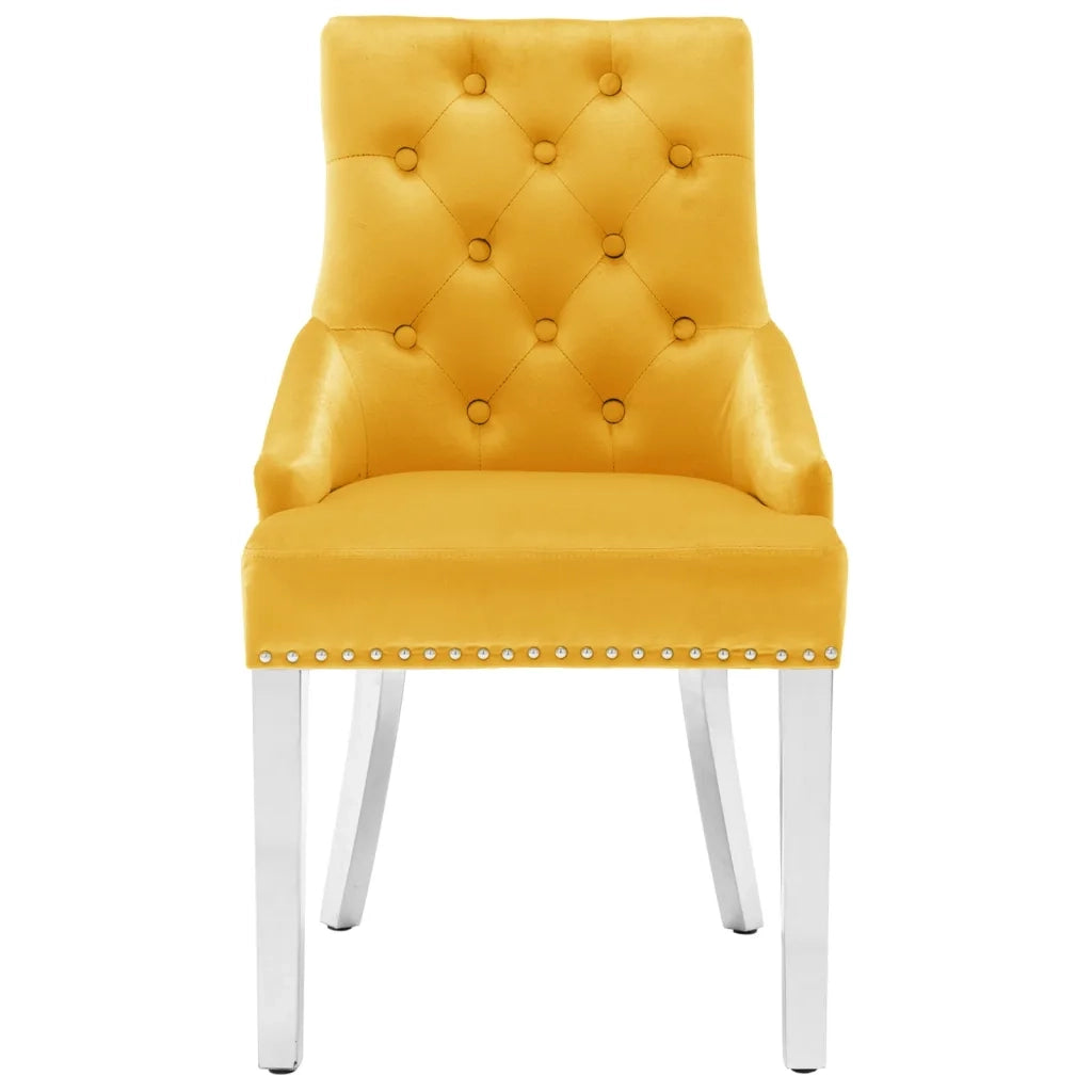 Sedie da Pranzo 2 pz Giallo in Velluto 337024