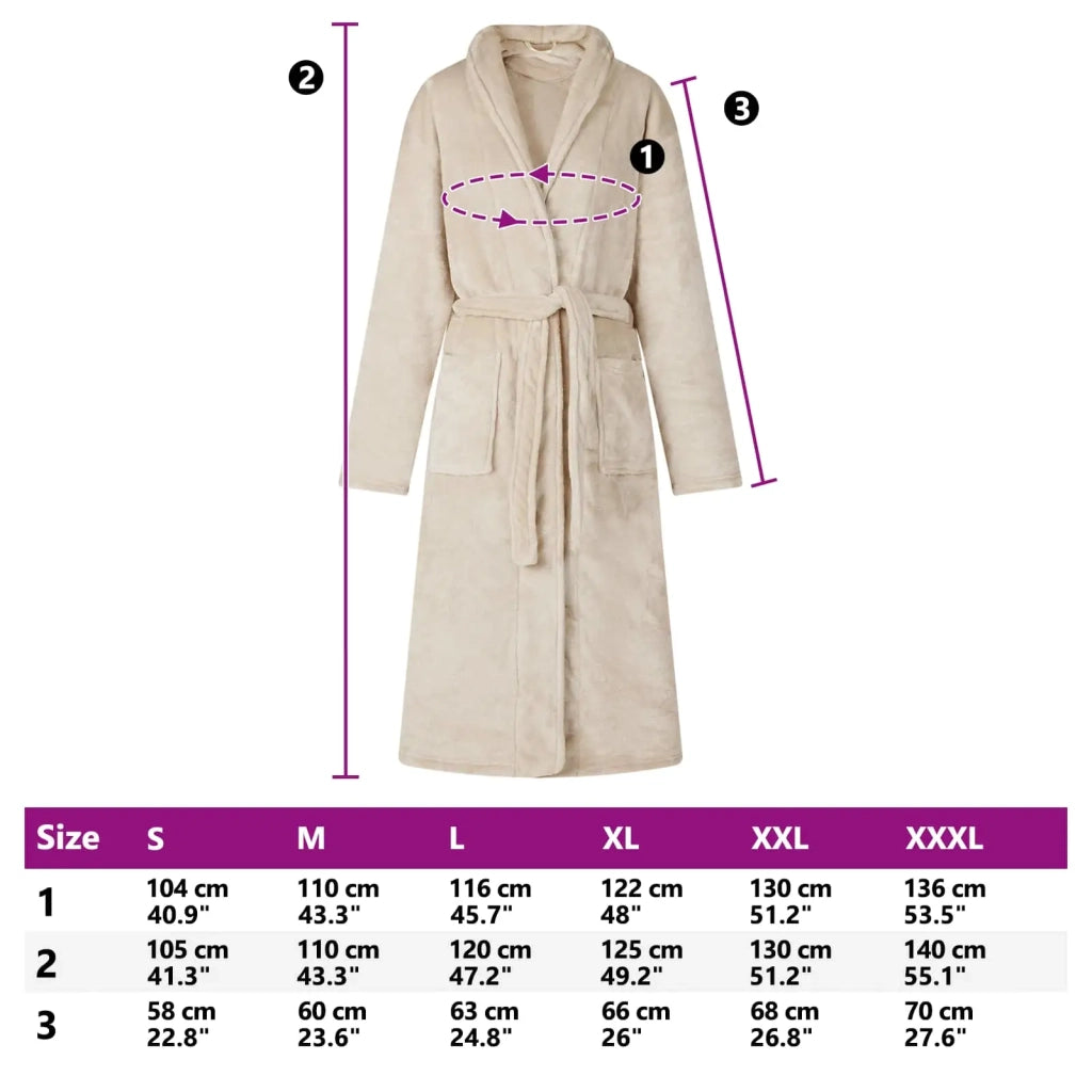 Accappatoio senza Cappuccio Beige xl Flanella 42017264