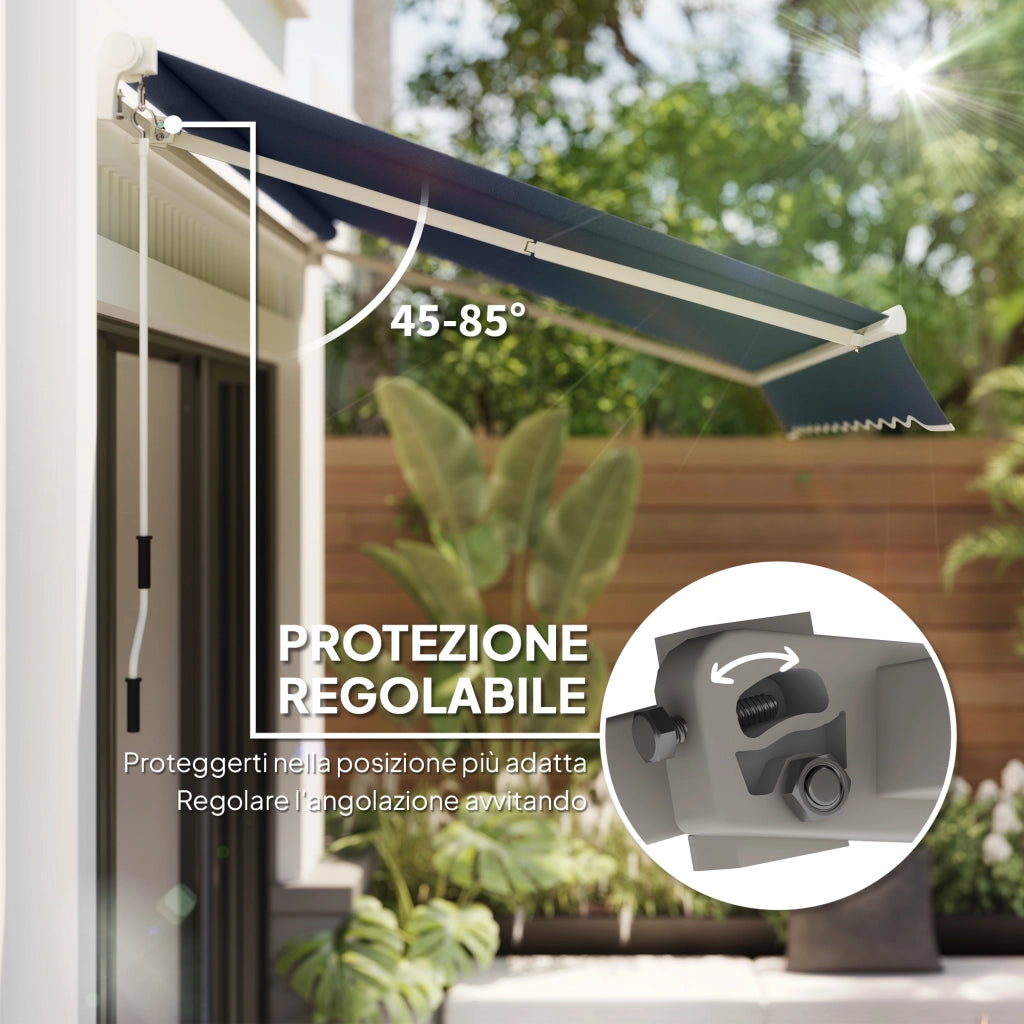 Tenda da Sole per Esterno a Bracci Avvolgibile ¨C Minimal ¨C Grigio 360x250 cm