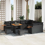 Set Divano da Giardino con cuscino 12 pcs Nero 3363209