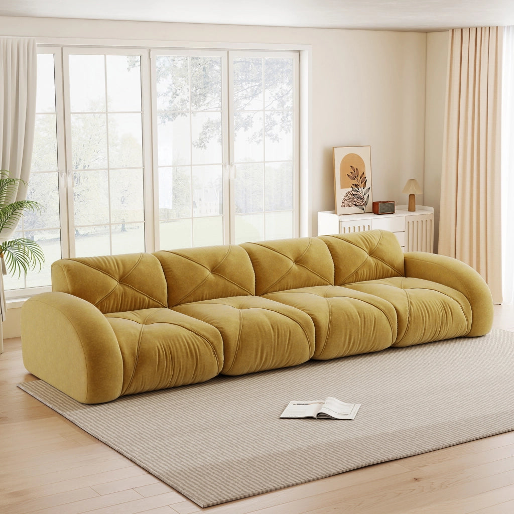 Sof¨¤ modulare senza cornice - Zephmum- 4 posti extra grande tessuto Chenille antiscivolo