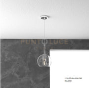 SOSP. BIANCO 1 LUCE PICCOLA TRASPARENTE 1155BI-SP-TR