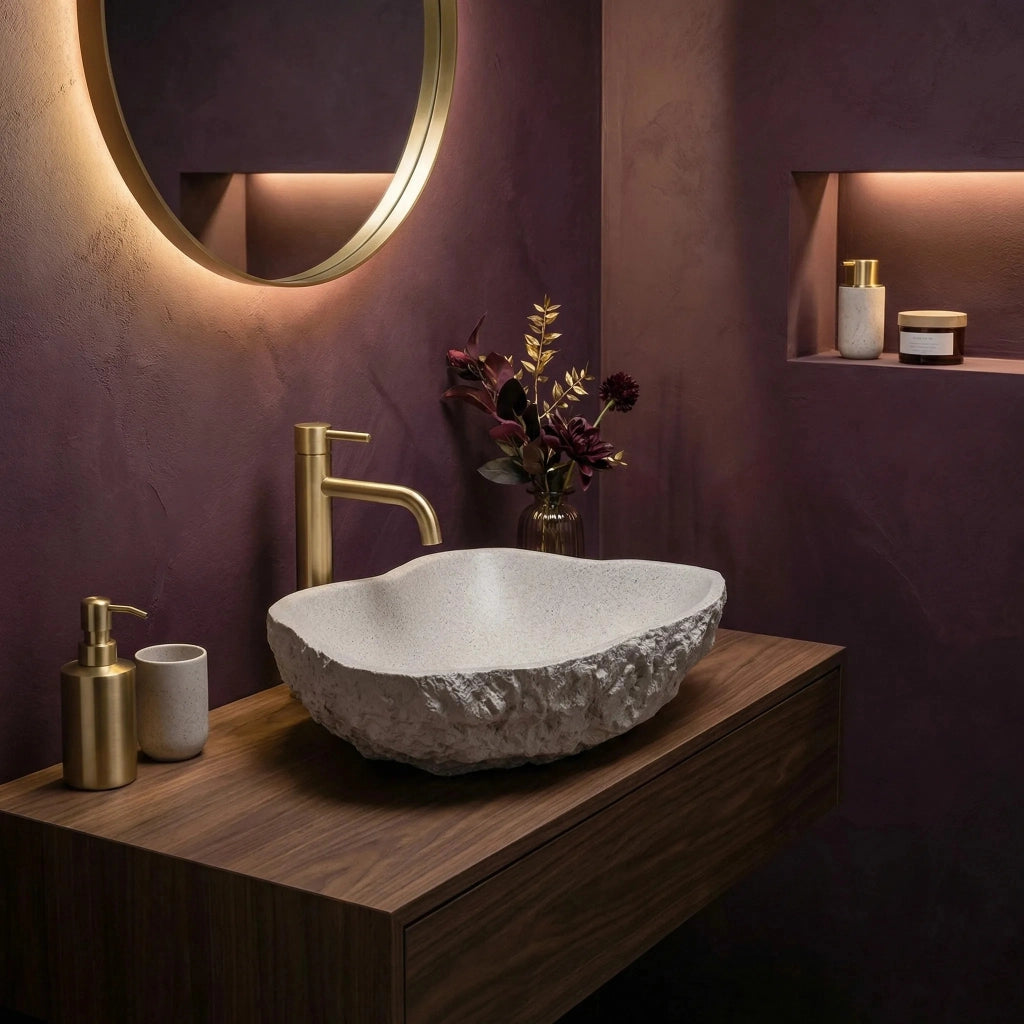 Lavabo Da Appoggio Rea Isla Greige