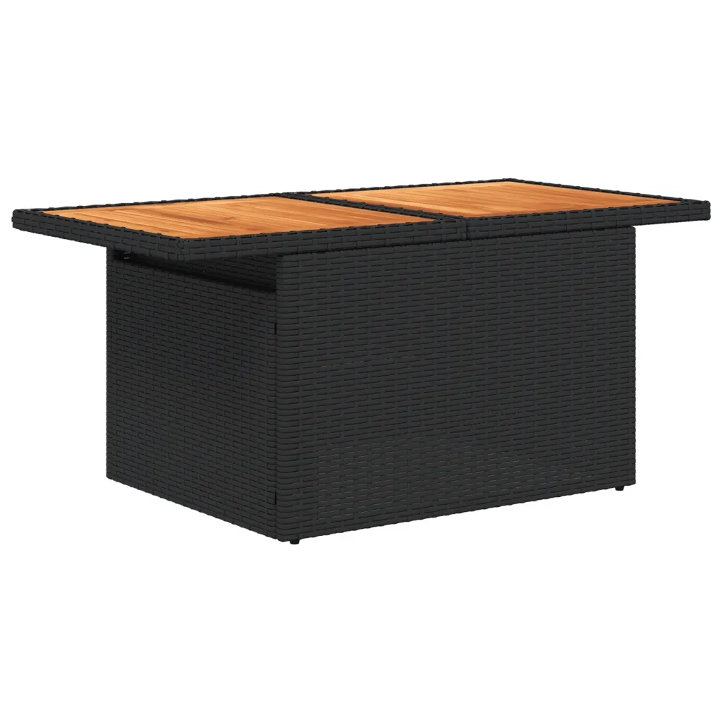 Set Divani da Giardino 2 pz con Cuscini Nero Polyrattan Acacia 3277498