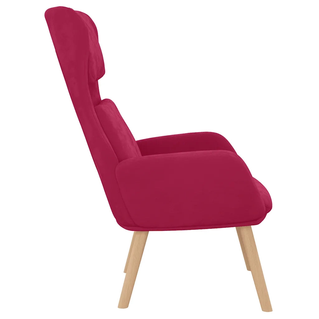 Poltrona Relax Rosso Vino in Velluto 341356