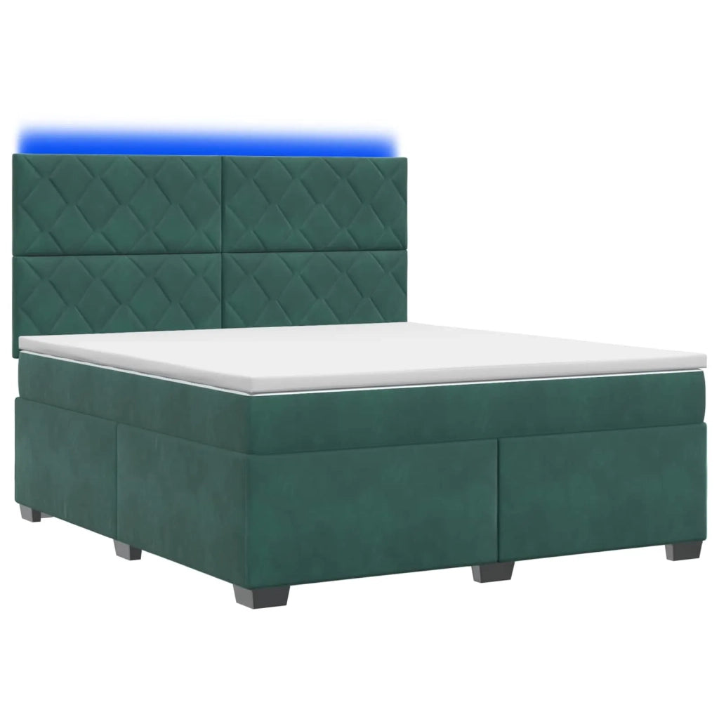 Letto box spring con materasso Verde Scuro 140 x 190 cm Velluto 3455111