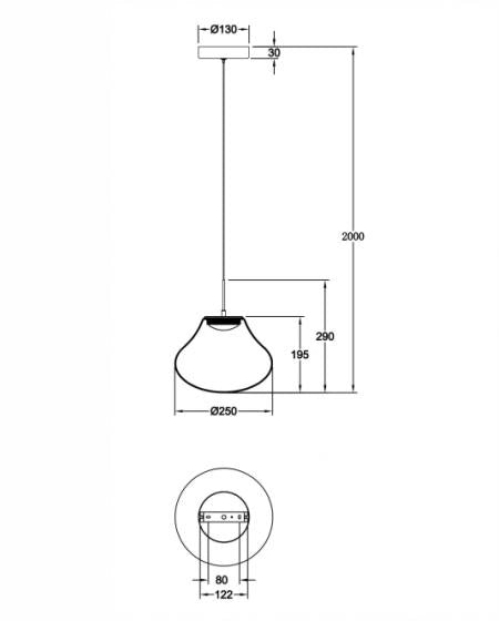 Lampada a Sospensione Deva Ø250mm Trasparente, LED 14W 1510lm CCT Dimmerabile, Struttura in Metallo e Vetro Borosilicato - Deva