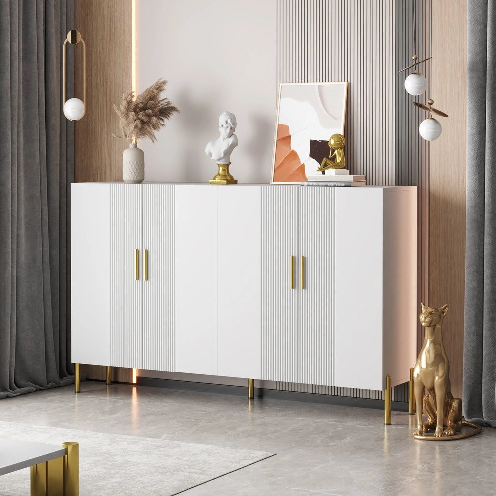 Mobile Credenza Multiuso con Ante e Ripiani ¨C MINIMAL ¨C Bianco Opaco, 160x35x100