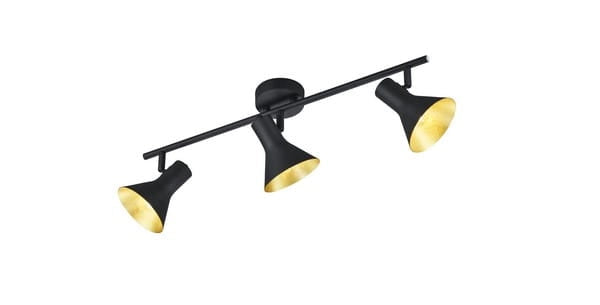 Faretto soffitto NINA 3 luci metallo nero/oro E14 RL