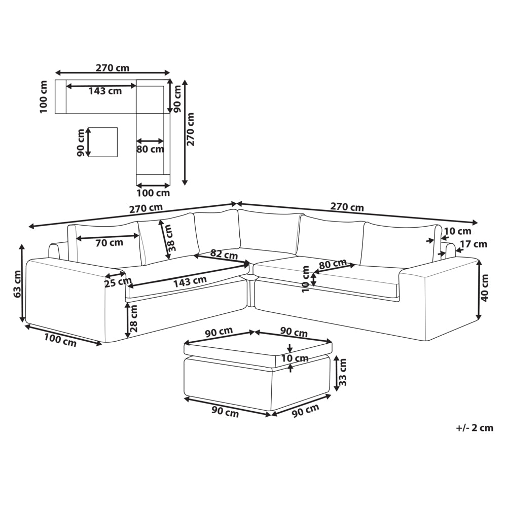 Set da giardino in vimini PE Rattan grigio con cuscini 6 posti marrone esterno elegante