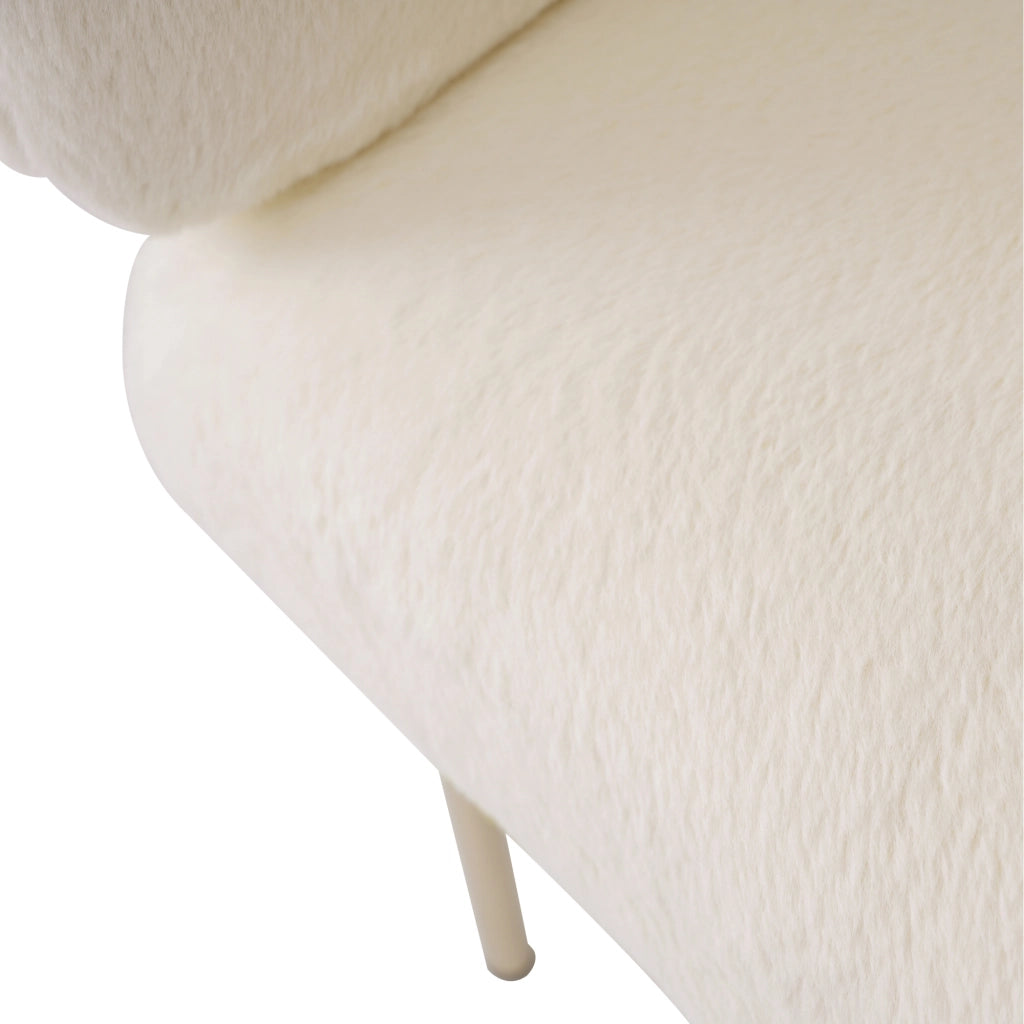 Sedia da Pranzo con Gambe in Metallo ¨C Xylo ¨C Beige, Imbottita, Similpelle