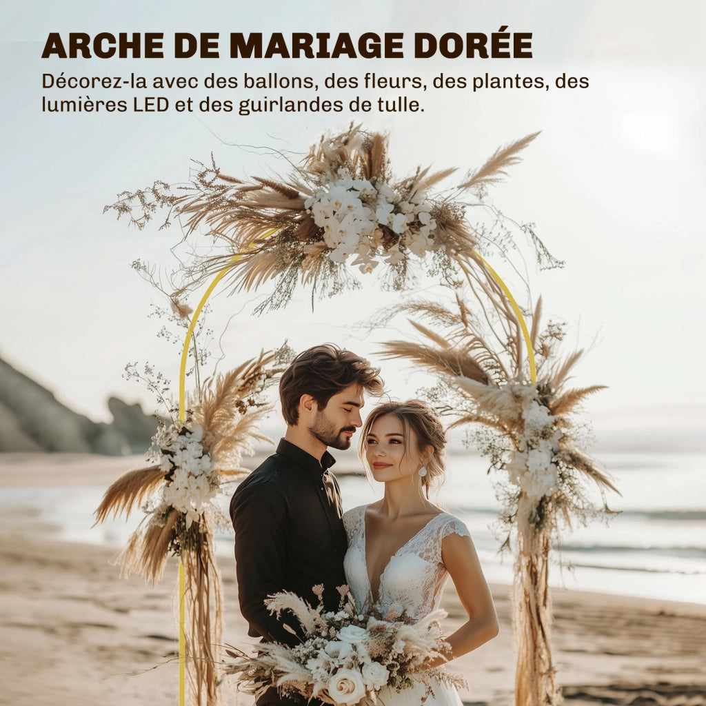 Arco per Matrimonio ¨C Minimal ¨C Dorato Metallo 2.2 m