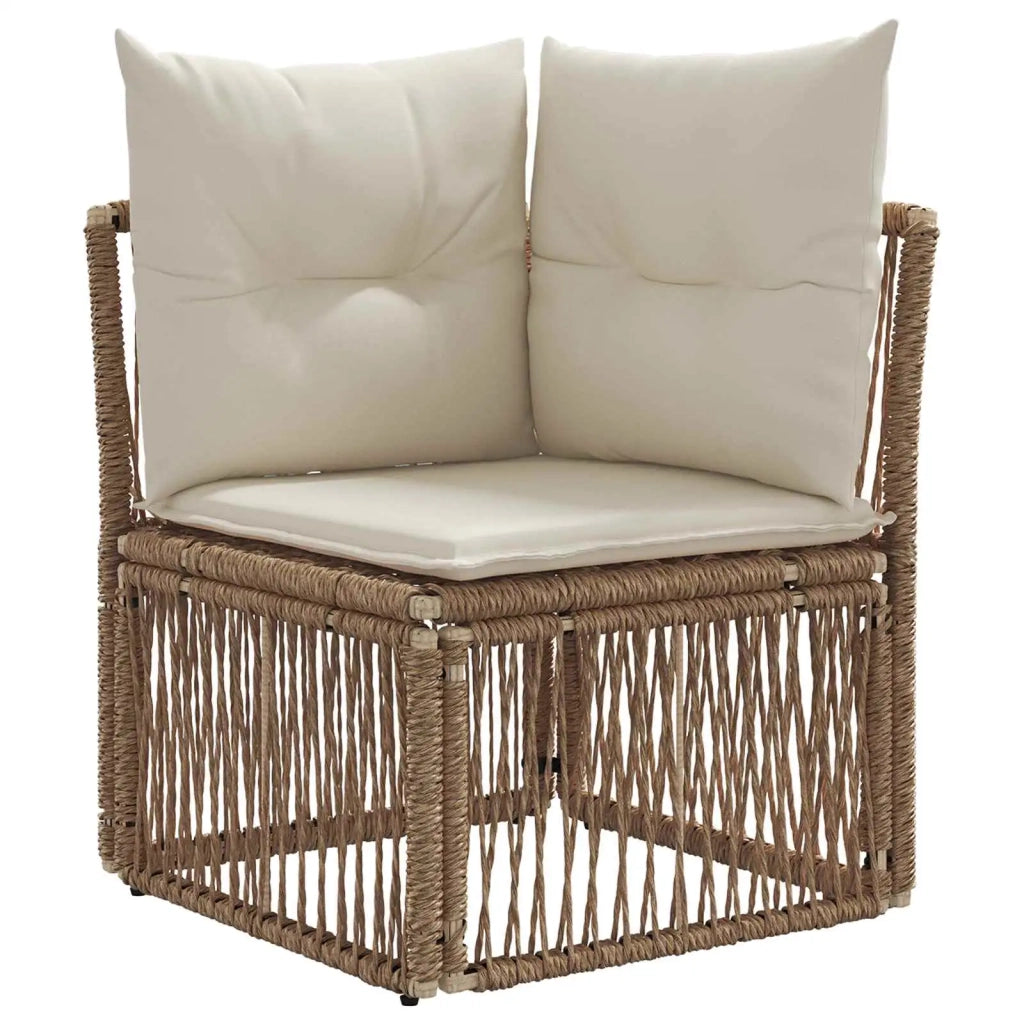 Set Divano da Giardino 5 pz Beige polyrattan 3436005