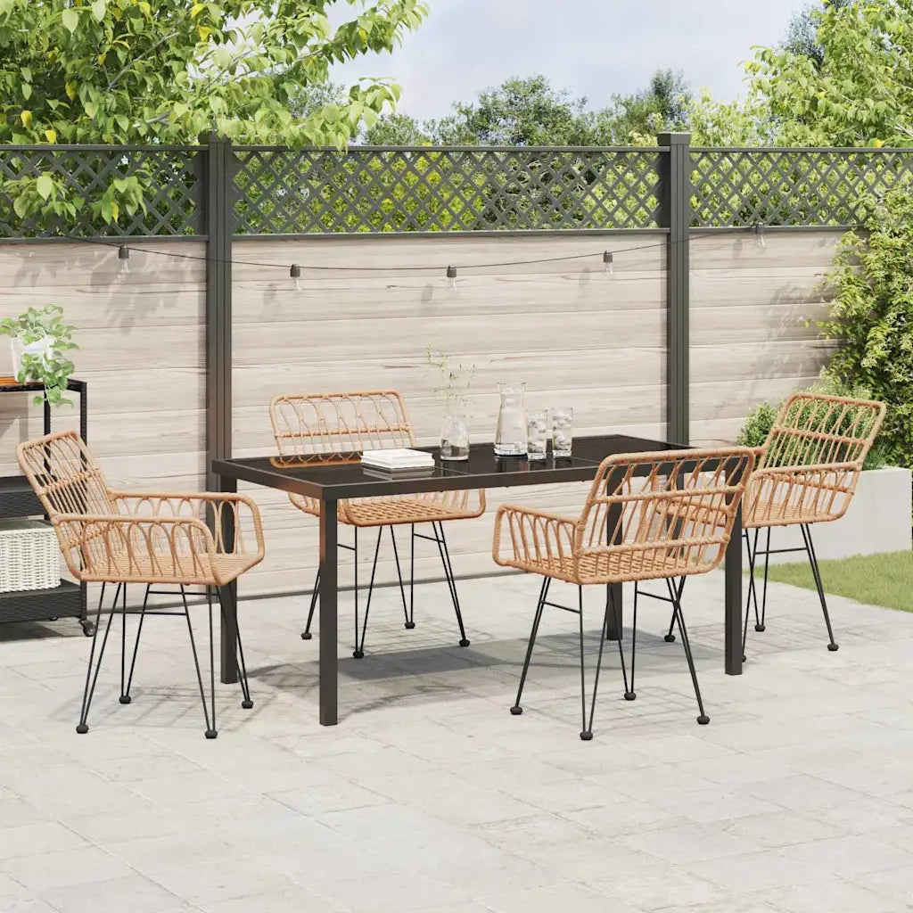 Set da Pranzo per Giardino 5 pcs Marrone
