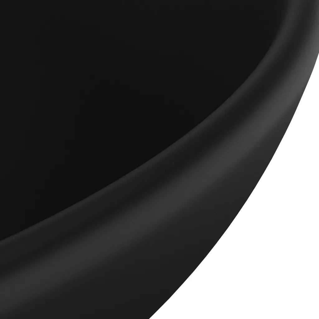 Lavandino-Lavello Lusso Rotondo Nero Opaco 32,5x14 cm in Ceramica