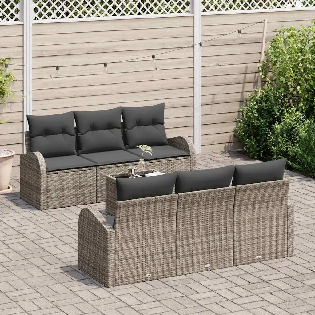 Set Divano da Giardino Grigio 55 x 55 x 37 cm polyrattan 3345929