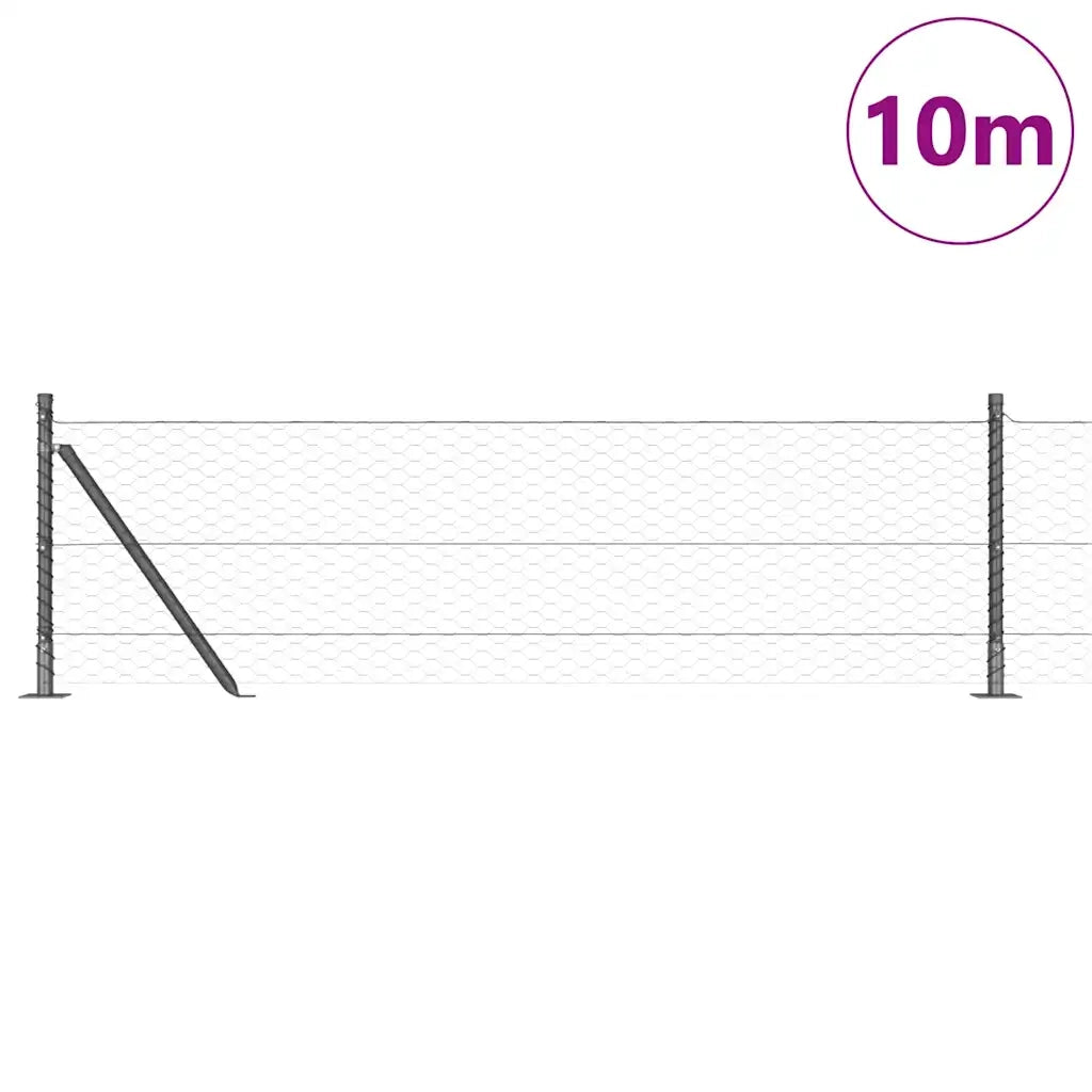 Palo della recinzione Grigio 10 x 0,4 m (rete da 36 mm)