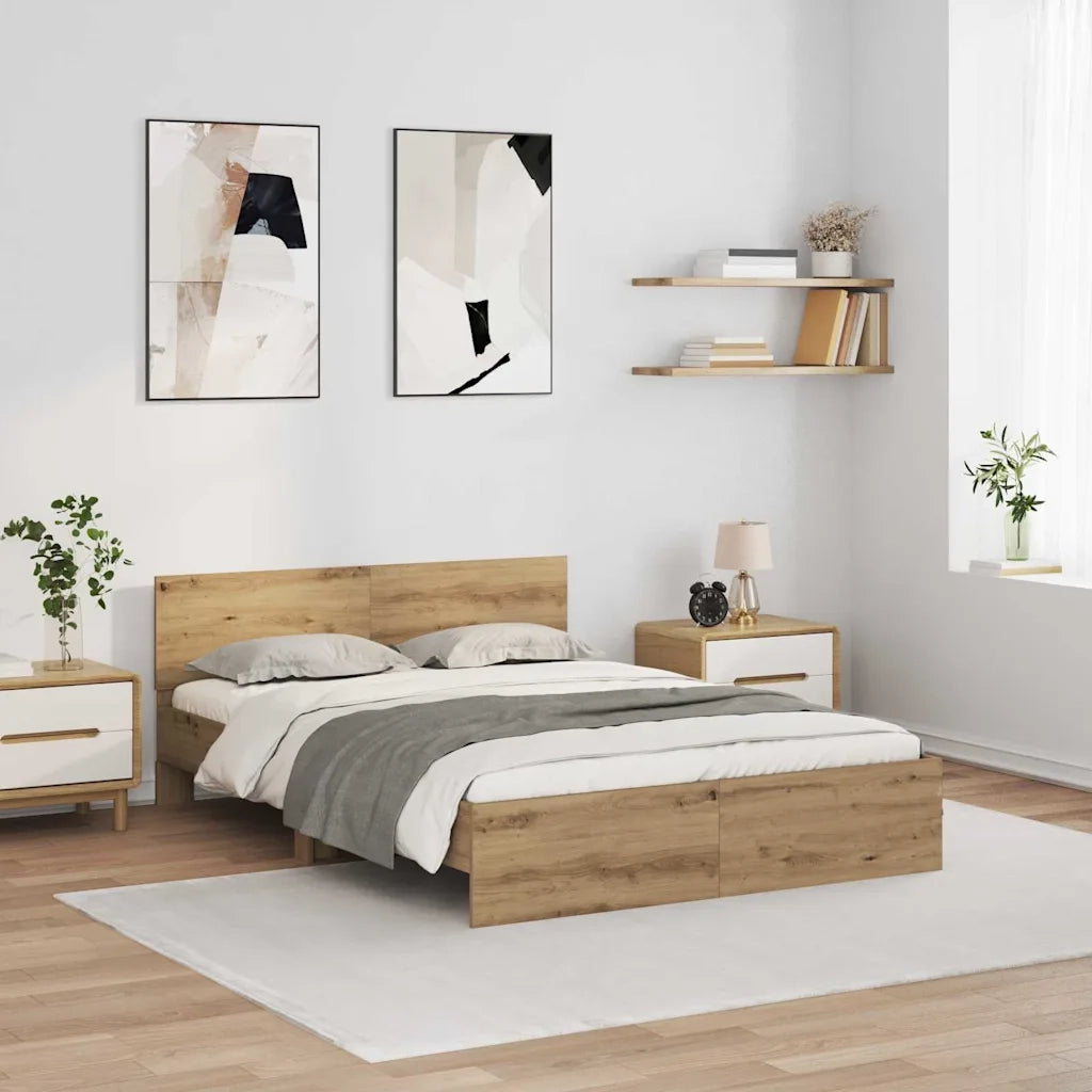 Struttura del letto Rovere artigianale 140 x 190 cm 3403572