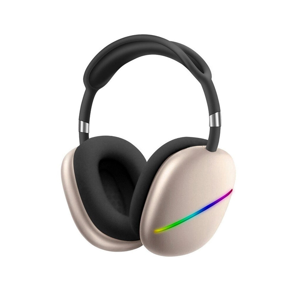 Trade Shop - Cuffie Q-max10 Stereo Wireless Ricaricabili Usb Bluetooth Con 7 Luci Led Colorate -