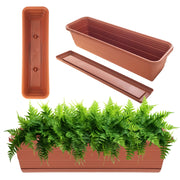 Vaso da fiori per balcone KADAX, 60 cm + sottovaso rosso mattone