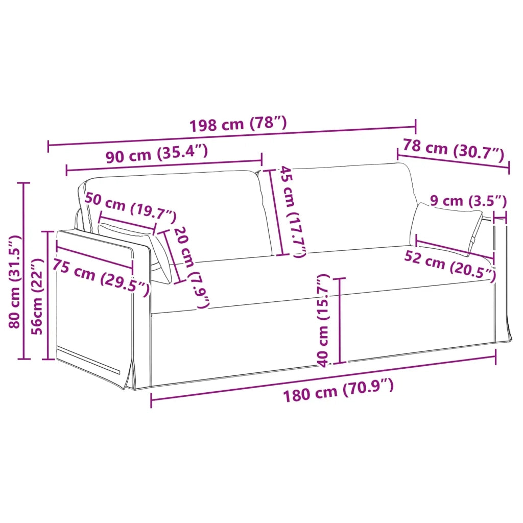 Set di divani 2 pcs Crema 158 x 78 x 80 cm Tessuto 3407542