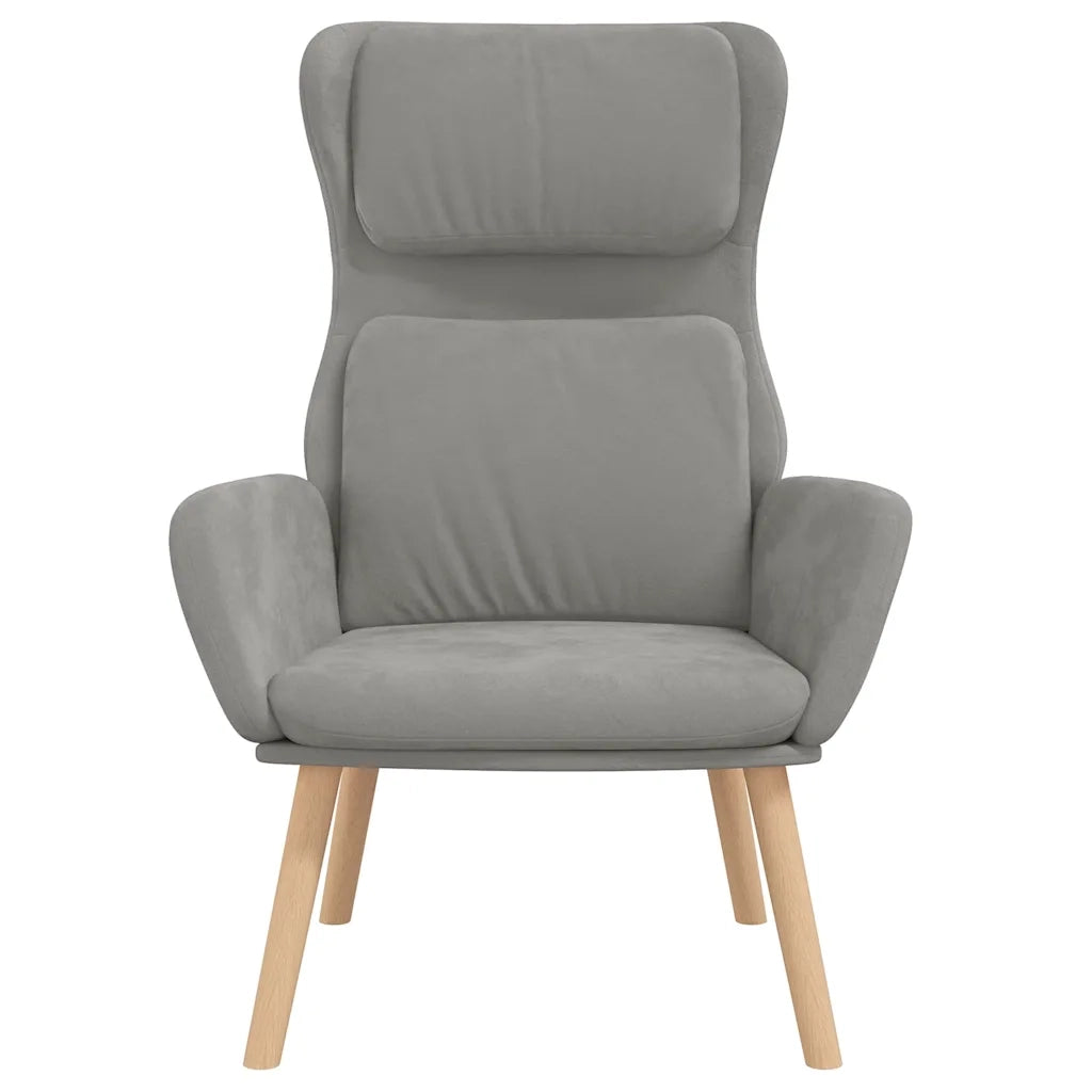 Poltrona Relax | Sedia Relax Grigio Chiaro in Velluto