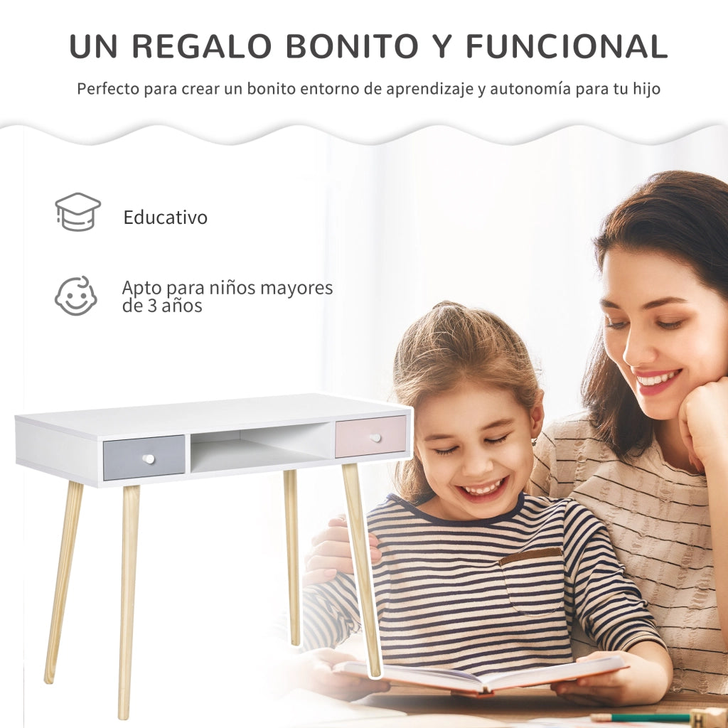 Scrivania per Bambini ¨C Minimal ¨C 100x48x76,5 cm Multicolor con 2 Cassetti