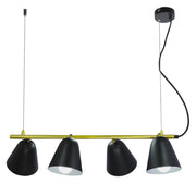Lampadario Rabalux Alder 4 luci E14 nero industriale