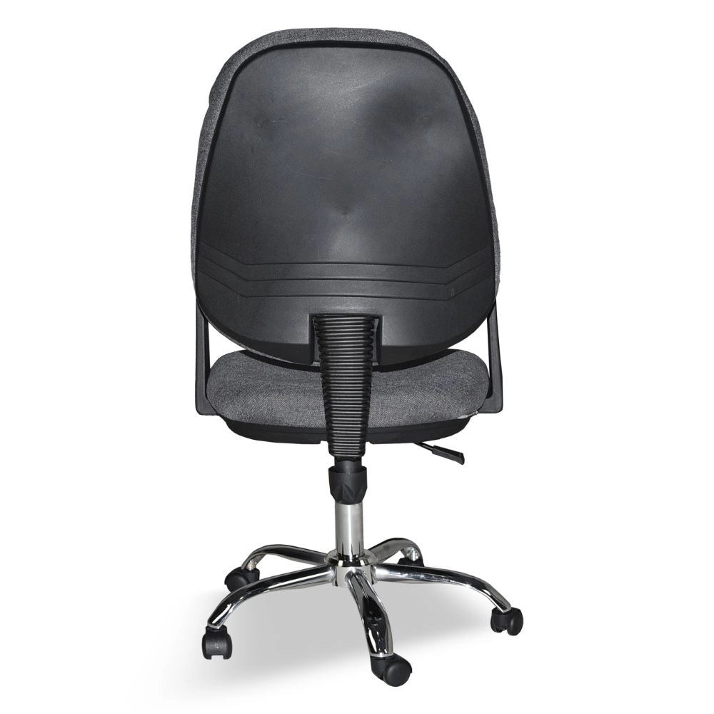 Poltrona da ufficio CR415 tessuto grigio base cromata con ruote