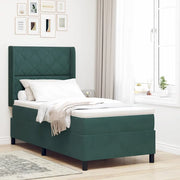 Letto a molle con strisce LED Verde Scuro 90 x 200 cm Velluto 3343907