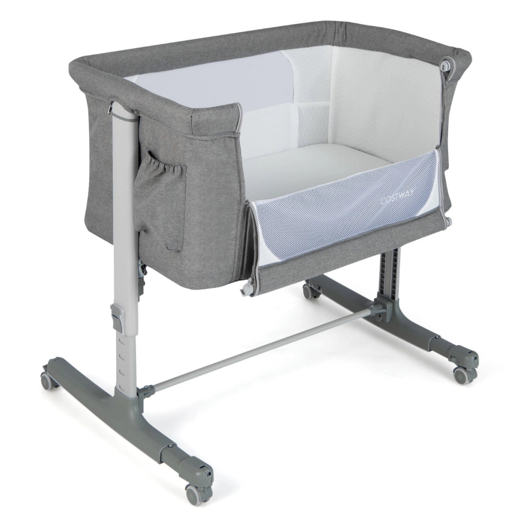 Culla per bambini 3 in 1 con 5 livelli di altezza regolabili borsa da viaggio-Traversina per bambini Grigio-Culle