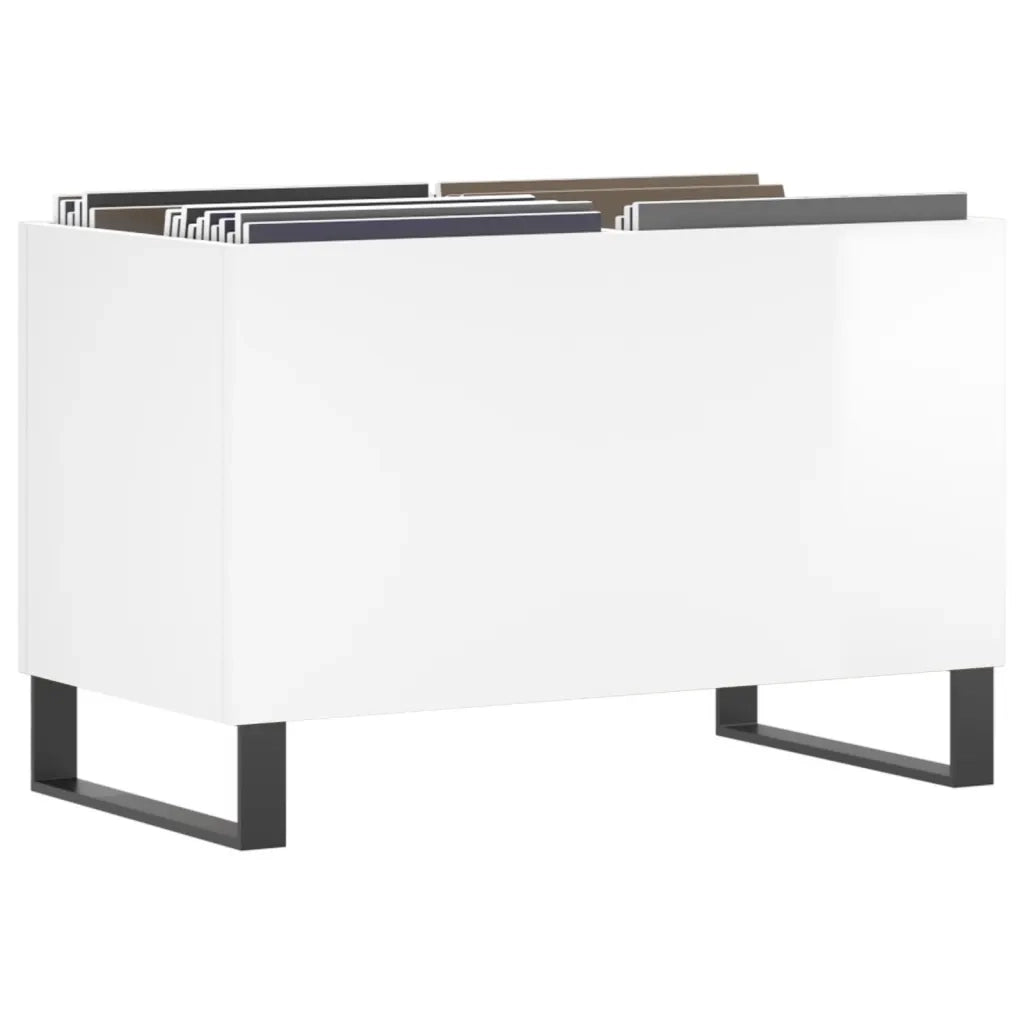 Mobile Porta Dischi Bianco Lucido 74,5x38x48 Legno Multistrato CFW7626031