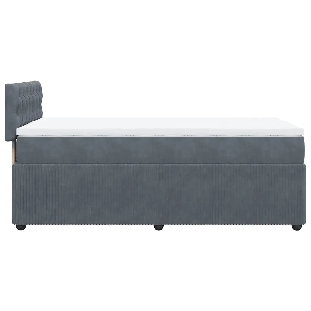 Giroletto a Molle con Materasso Grigio Scuro 80x200 cm Velluto
