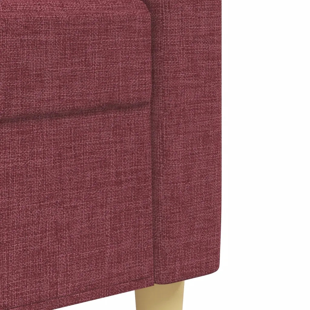 Set di Divani 2 pz con Cuscini Decorativi Rosso Vino in Tessuto 3278341