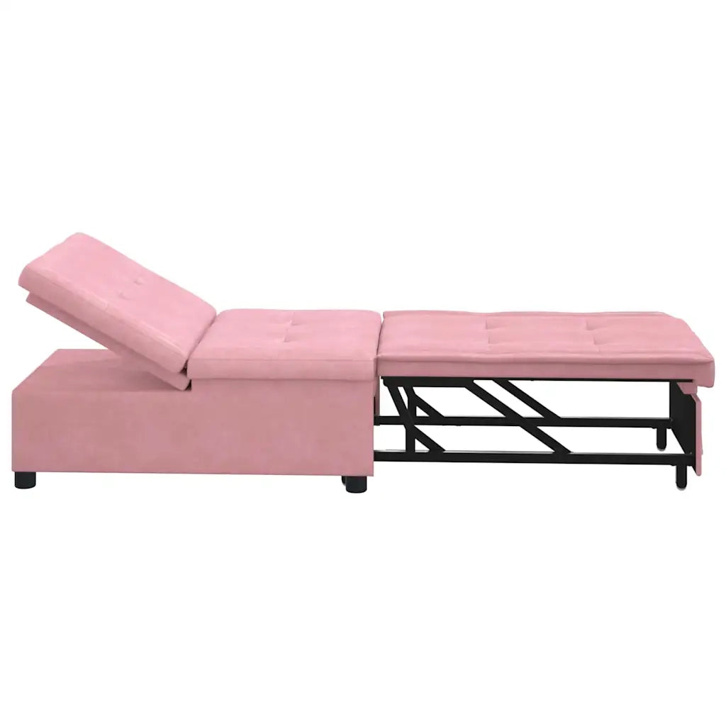 Divano letto Rosa 194 x 67 x 82 cm Velluto 42008598
