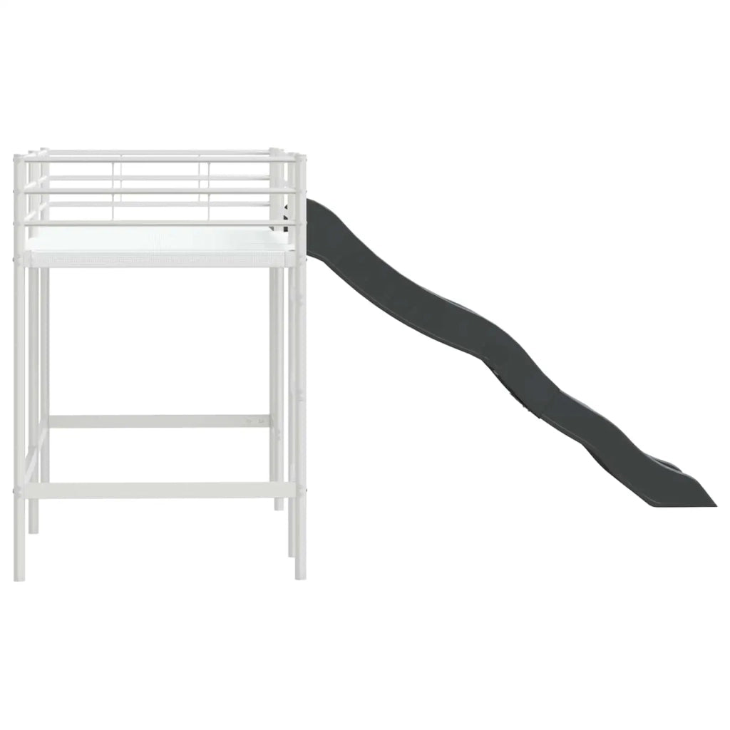 Letto loft per bambini con scivolo Bianco e Antracite 42020780