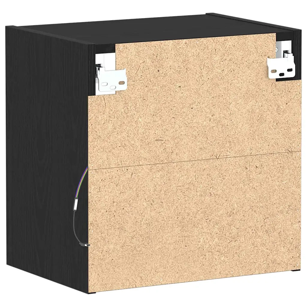 Mensola galleggiante con luce LED Nero 40 x 28,5 x 40 cm 863094