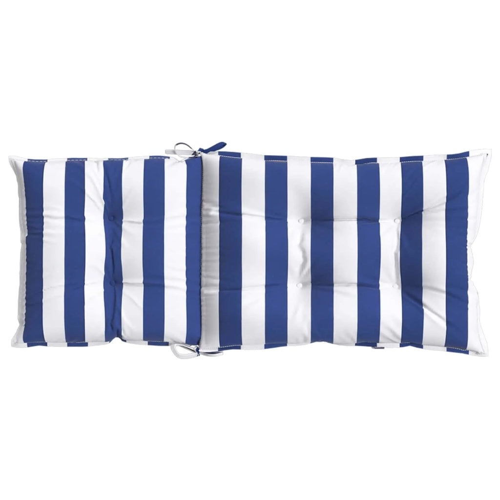 Cuscino da Esterno 2 pcs Blu e Bianco 120 x 50 x 7 cm Tessuto 42040527