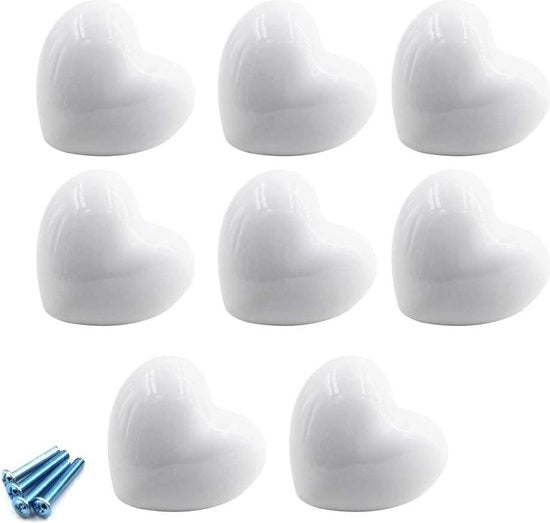 Set di 8 manopole in ceramica bianca per cucina e camera dei bambini