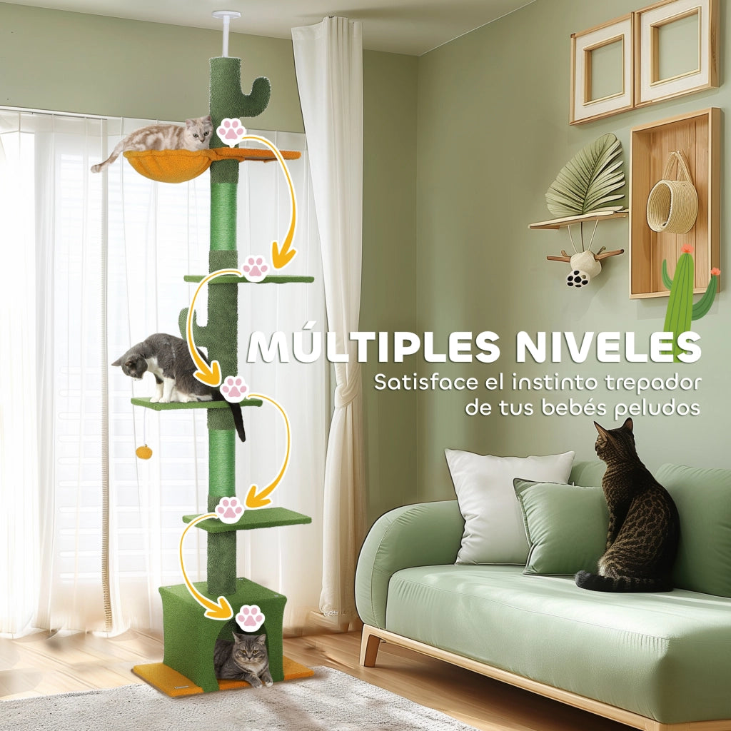 Albero tiragraffi per gatti ¨C Minimal ¨C Verde 230-275 cm