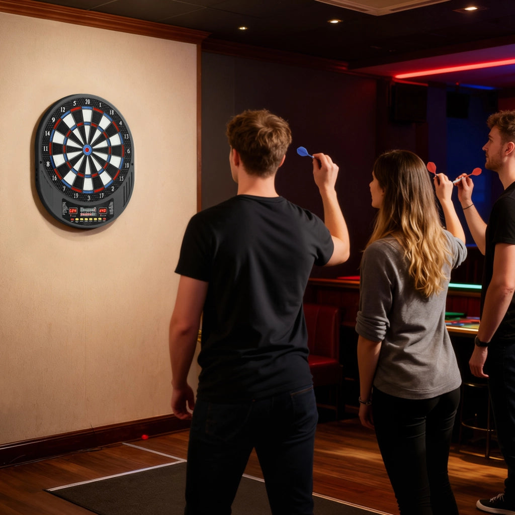 Gioco di freccette elettronico con punte morbide ¨C zephmum ¨C 2 schermi LED, 33 giochi, 8 giocatori