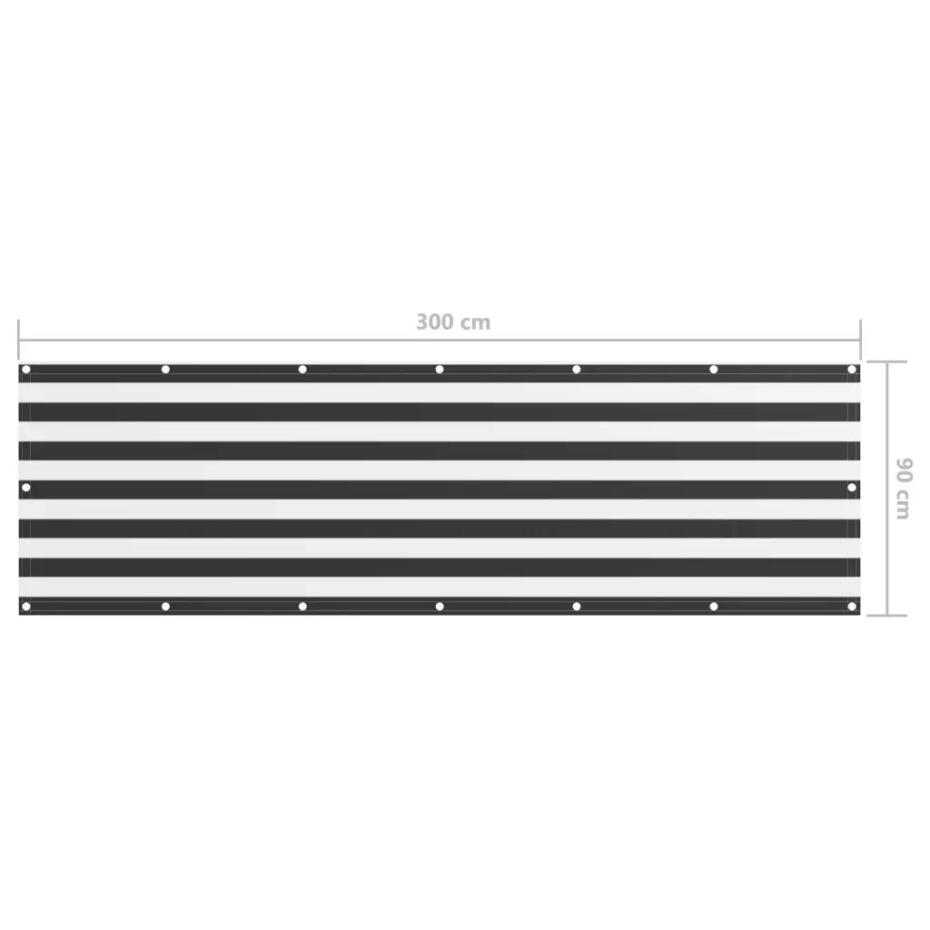 Schermo da balcone | Paravento da Balcone Antracite e Bianco 90x300cm Tessuto Oxford